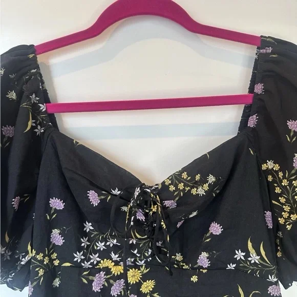 NWT Steve Madden Floral Black Dress Sz S - Picture 2 of 9